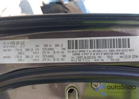 2018 Ram 1500 Big Horn 4X4 5'7 Box из США, поврежденный, VIN 1C6RR7LG6JS221016